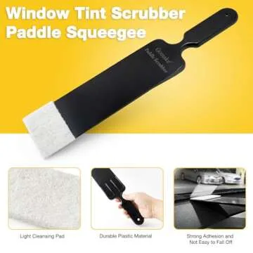 Gomake Window Tint Kit Vinyl Wrap Tool Car Windshield Back Window Tinting Tools with Bulldozer Squeegee Scrubber Paddle,Rubber Blade Scraper,Film Cutter for Car Wrapping,Vinyl Film Installation
