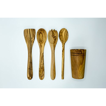 Olive Wood Kitchen Utensil Set - Handmade and Unique