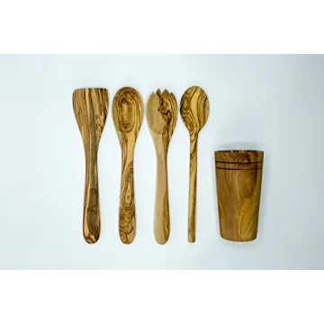 Olive Wood Kitchen Utensil Set - Handmade and Unique
