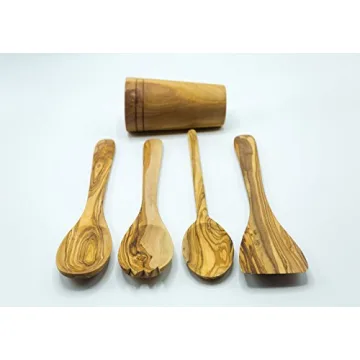 Olive Wood Kitchen Utensil Set - Handmade and Unique