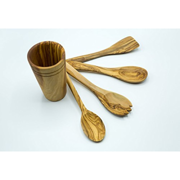 Olive Wood Kitchen Utensil Set - Handmade and Unique