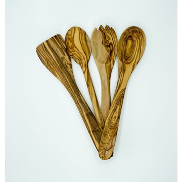 Olive Wood Kitchen Utensil Set - Handmade and Unique
