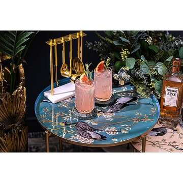 Vintage Flamingo Collins Cocktail Glasses Set of 4 | Highball Glassware