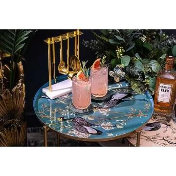 Vintage Flamingo Collins Cocktail Glasses Set of 4 | Highball Glassware