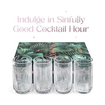 Vintage Flamingo Collins Cocktail Glasses Set of 4 | Highball Glassware