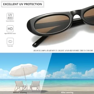 Stylish BRMHDY Cat Eye Sunglasses for Women Retro Shades