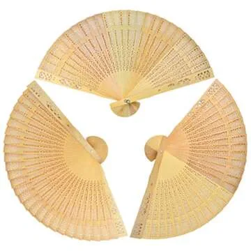 Dxhycc Sandalwood Fan Set – Perfect for Showers & Weddings