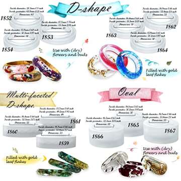 FUNSHOWCASE Resin Ring Silicone Mold Set - 24 Count for Crafting & Jewelry Making