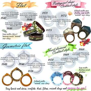 FUNSHOWCASE 24-Count Silicone Resin Ring Molds for Crafting