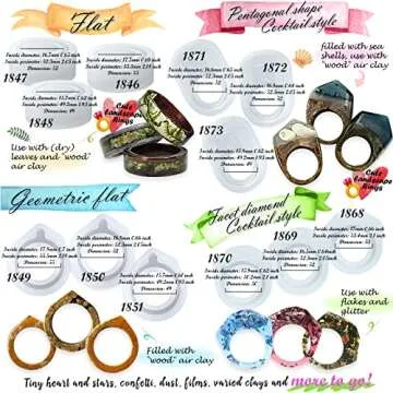 FUNSHOWCASE 24-Count Silicone Resin Ring Molds for Crafting