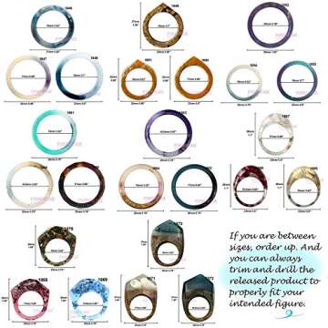 FUNSHOWCASE 24-Count Silicone Resin Ring Molds for Crafting