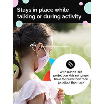 Kids Face Mask | Children's 2-Pack | Anti-Microbial, Reusable, Cloth, Adjustable, Breathable, 2-Layer 100% Cotton (Inner and Outer) | The Revival Kids Mask by corevival (Pink, Seafoam Green)