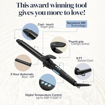 Bio Ionic Long Barrel Styler NanoIonic MX Curling Iron