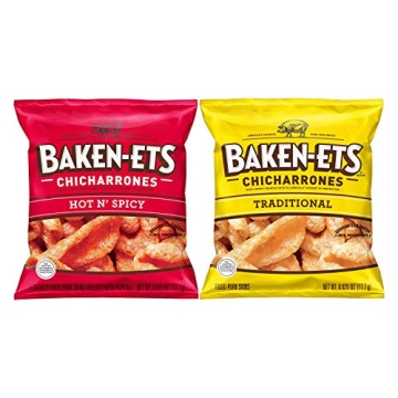 Baken-Ets Pork Rinds Variety Pack - 24 Individual Bags of Flavorful Crunch