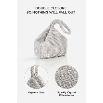 BABEYOND Women's Rhinestone Clutch Evening Bags Sparkly Glitter Triangle Purse for 1920s Party Prom ...