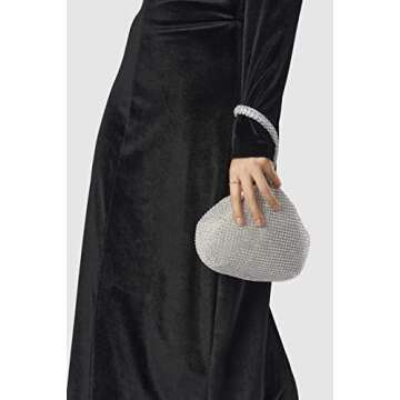 BABEYOND Women's Rhinestone Clutch Evening Bags Sparkly Glitter Triangle Purse for 1920s Party Prom Wedding