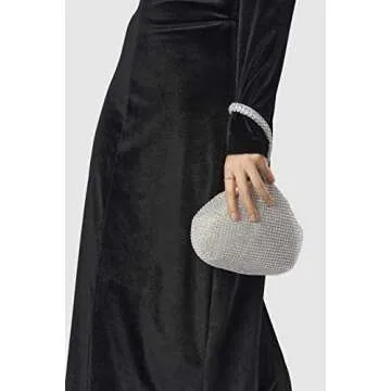 BABEYOND Women's Rhinestone Clutch Evening Bags Sparkly Glitter Triangle Purse for 1920s Party Prom Wedding