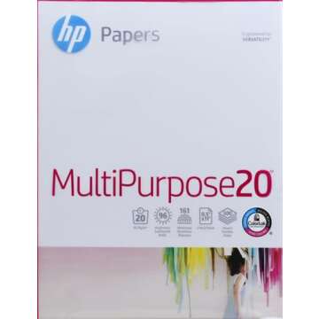 HP Printer Paper | 8.5 x 11 MultiPurpose 20 lb Paper | 500 Sheets | Made in USA | FSC Certified