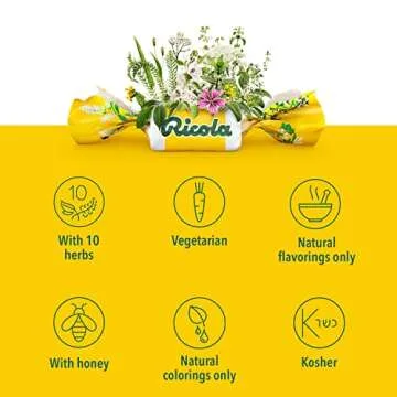 Ricola Cherry Honey Throat Drops, 24 Drops, Naturally Soothing Relief that Lasts for Scratchy, Hoarse, and Sore Throats