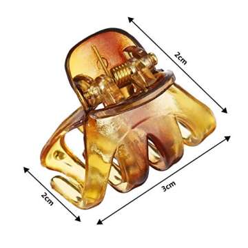 24 Pcs Brown Octopus Mini Jaw Clips for Hair Styling