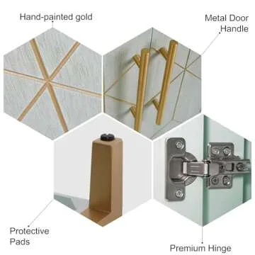 HLR Green Accent Cabinet with Gold Trim for Stylish Storage