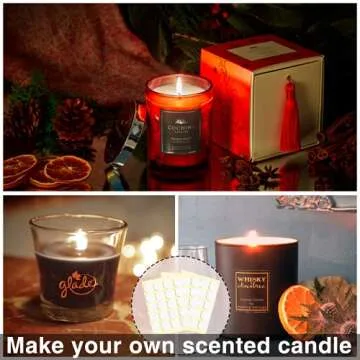 Aubeco 720PCS Candle Wicks for Candle Making, Candle Wick Stickers, Heat Resistance Double-Sided Stickers with The Little ‘‘Tail’’, Stickers for Candle Making