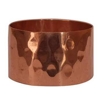 Worldexplorer Basic Everyday Hammered Brass Napkin Rings for Place Settings, Wedding Receptions, Din...
