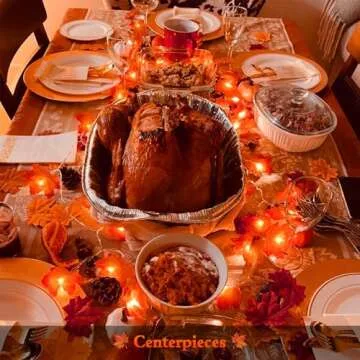 JMEXSUSS 2 Pack Thanksgiving Lights Indoor with Leaf, Total 22 FT 40 LED Fall Thanksgiving Lights Battery Operated, Thanksgiving Decorations for Window Garland Bedroom Fireplace Mantle Door Kitchen