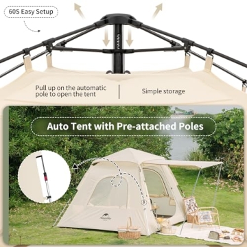Naturehike Ango Automatic Camping Tent Easy Setup for 3