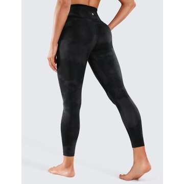 CRZ YOGA Womens Naked Feeling Workout 7/8 Yoga Leggings - 25 Inches High Waist Tight Pants Black Tie...