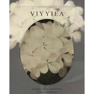 VIYYIEA Gold Framed Wall Art Canvas Print Home Decor Vintage Flower Art Aesthetic Room Decor White Hydrangea Oil Painting Canvas Prints Bedroom Bathroom Wall Decor Kitchen Office Floral Art 11x14in