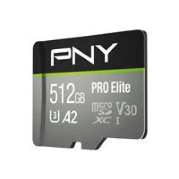 PNY 512GB PRO Elite U3 V30 microSD Card - Fast & Reliable