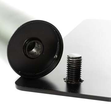 ALPHABET WONDERS Flagpole Tire Mount - Portable Base Stand Holder with Base, Fits 2.5'' Large Diameter Flag Pole for Car, Camping, Tailgating - Complete with Microfiber Cleaning Cloth