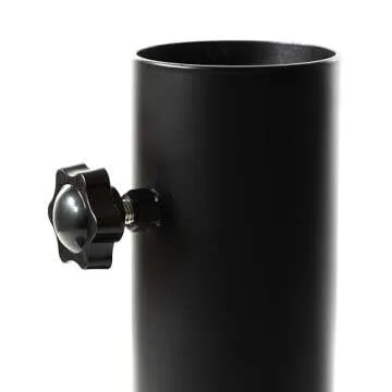 ALPHABET WONDERS Flagpole Tire Mount - Portable Base Stand Holder with Base, Fits 2.5'' Large Diameter Flag Pole for Car, Camping, Tailgating - Complete with Microfiber Cleaning Cloth