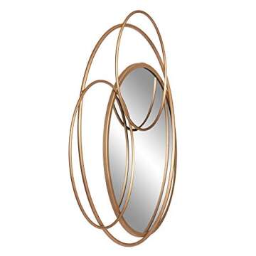Patton Wall Decor Gold Metal Layered Circle wall accent Mirror, 22.5"