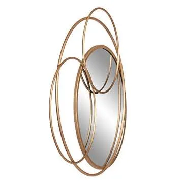 Patton Wall Decor Gold Metal Layered Circle wall accent Mirror, 22.5"