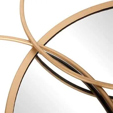 Patton Wall Decor Gold Metal Layered Circle wall accent Mirror, 22.5"