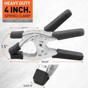 HORUSDY 4" Spring Clamp Set - Heavy Duty, Durable & Versatile