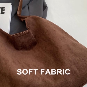 Trendy Faux Leather Suede Tote Bag for Women in Charm Design