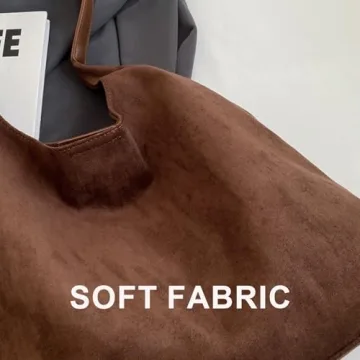 Trendy Faux Leather Suede Tote Bag for Women in Charm Design