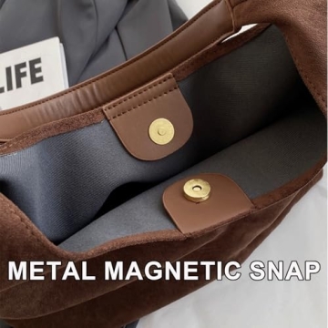 Trendy Faux Leather Suede Tote Bag for Women in Charm Design