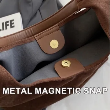 Trendy Faux Leather Suede Tote Bag for Women in Charm Design