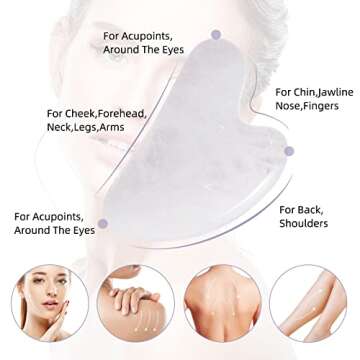 Large Gua Sha Facial Tool,Natural Jade Stone,Guasha Tool for Face Massager,Secret Therapy of Beauty from Asia,Scraping and SPA Acupancture Therapy to Lift,Decrease Puffiness and Tighten.(White)