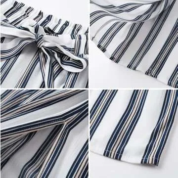 Elegant Striped Wide Leg Pants for Women