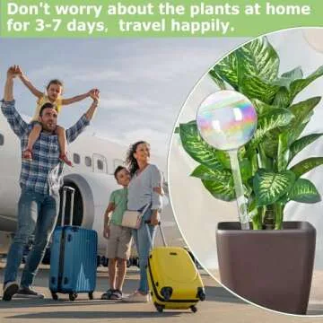 Sawowkuya 6 Pcs Plant Watering Globes, 9 Inch Iridescent Self Watering Planter Insert, Glass Plant Watering Devices for Indoor and Outdoor Plants Waterer Accessories