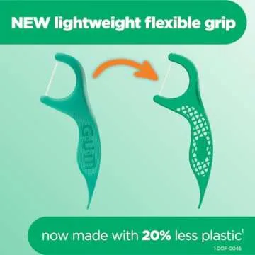 GUM Professional Clean Floss Picks - Extra Strong Shred-Resistant Floss, Easy Grip Handle - Dental Flossers for Adults - Fresh Mint Flavor, 150ct