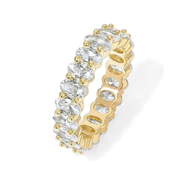 PAVOI Quality 14K Gold Plated Stackable Rings for Women | Sparkly Cubic Zirconia Love Rings