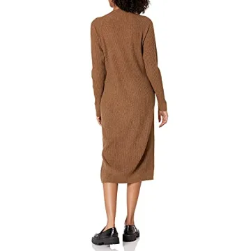The Drop Women's Renata Rib Slounge Midi Dress, Mocha, S