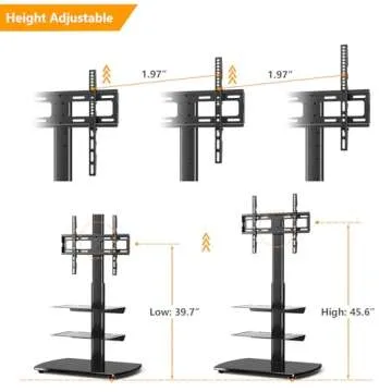5Rcom Height Adjustable TV Stand with Swivel Mount