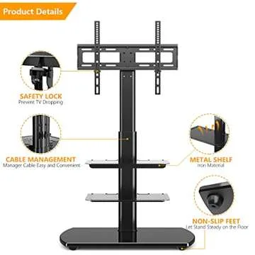 5Rcom Height Adjustable TV Stand with Swivel Mount